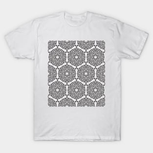 Vintage op art hexagons pattern T-Shirt